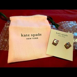 Kate spade pink heart studs